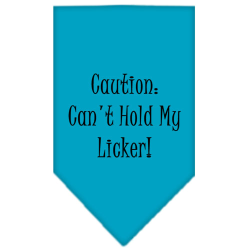 Can't Hold My Licker Screen Print Bandana Turquoise Large